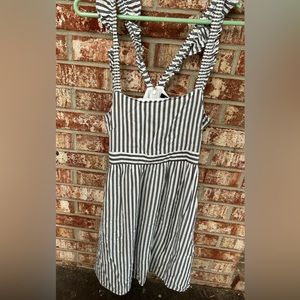 Madewell Dress L8761 Striped Ruffle Strap Empire Dress Size 4